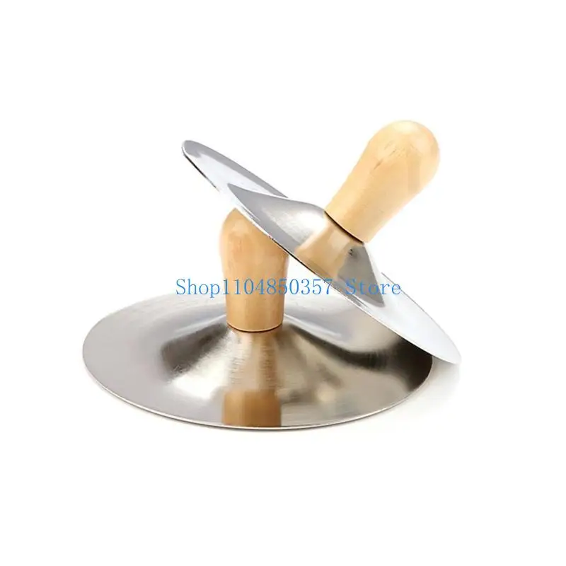

652F Belly Dancing Cymbals Finger Cymbals with Wooden Handles Childrens Musical Toy
