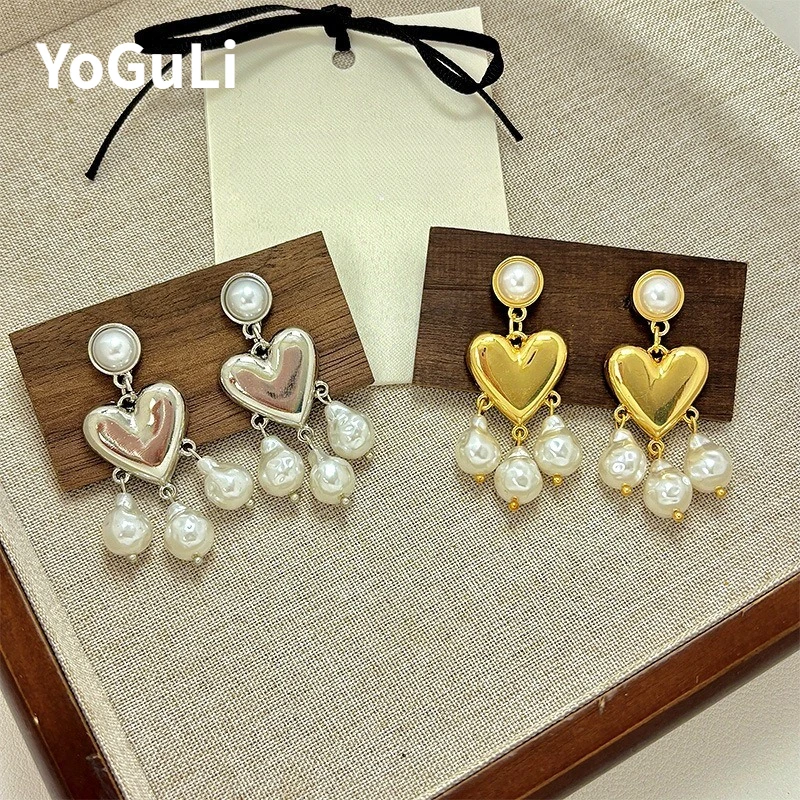 

Fashion Jewelry Elegant Temperament Heart Tassel Earrings For Women Wedding Gifts Delicate Design Ear Accessories Hot Sale