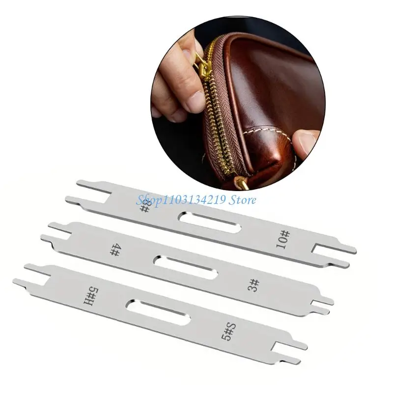 N5KC 3Pcs Professional Zippers Fixing Set Two Side Threader for Bags Clothes Projects