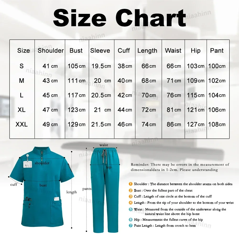 Doctor Nurse Work Clothes Medical Scrubs Women Men Short Sleeved Top Pants Sets Soft Nursing Articles Dental Veterinary Workwear