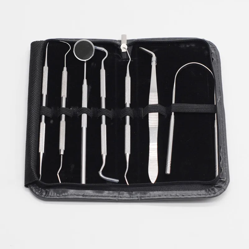 

7Pcs/Set Stainless Steel Plaque Remover Dental Cleaning Tool Oral Care Hygiene Kit Dentistry Orthodontic Materials