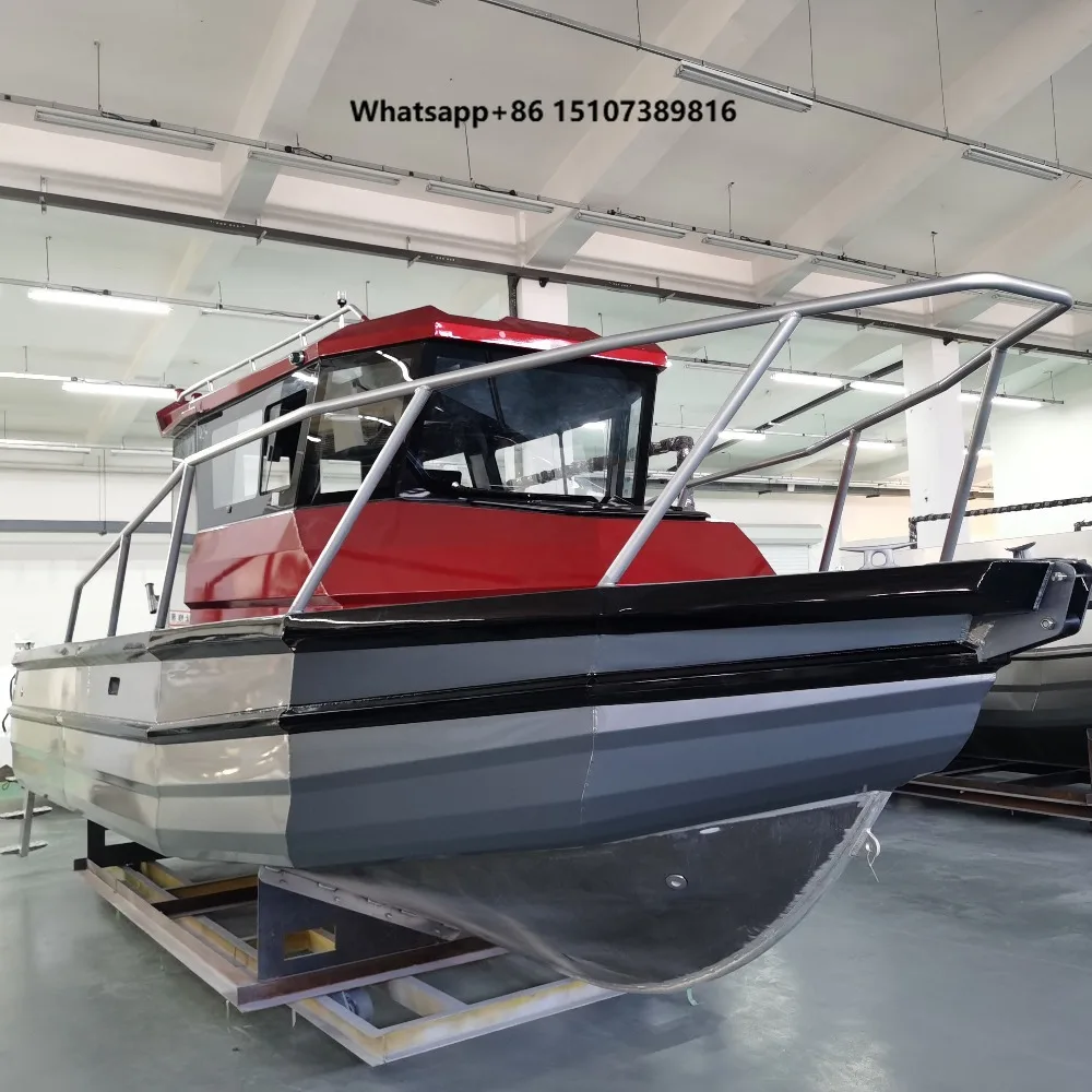 Fishing Boat Aluminum Small Yacht Welded Marine Grade Aluminum Alloy Outboard Engine Modern Design Tourist Cruising Boat