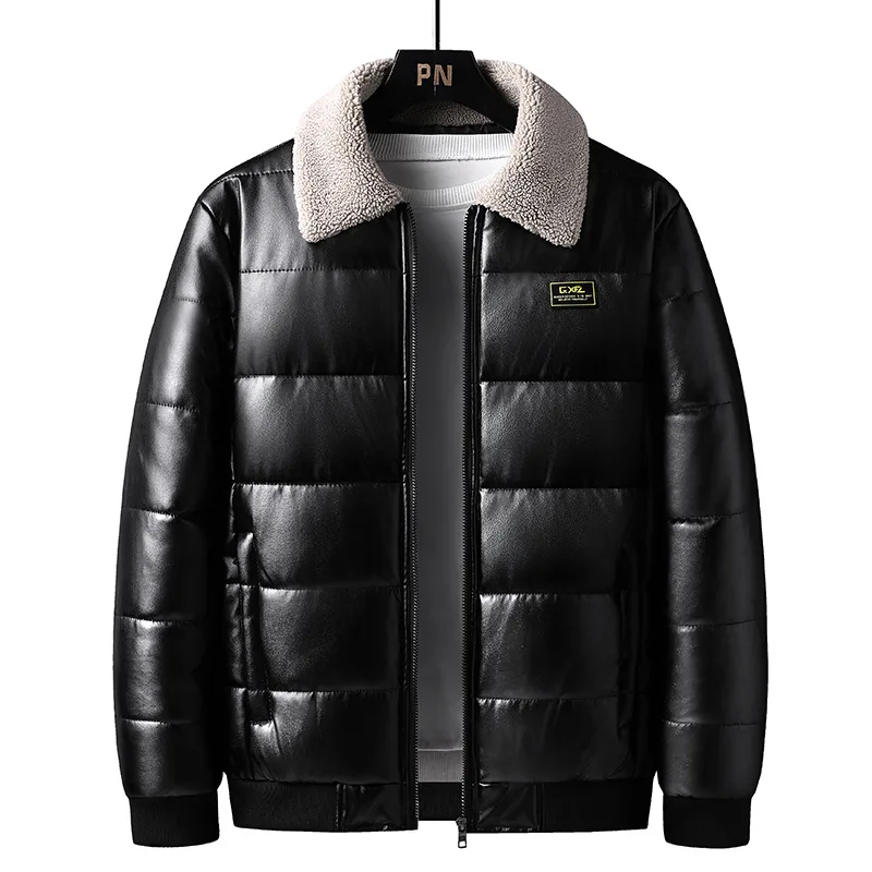

Men's Jacket Coat Autumn and Winter Warm Lamb Turn-Down Collar Coat Casual Handsome Outdoor Coat Cotton Padded Male Tops M-5Xl