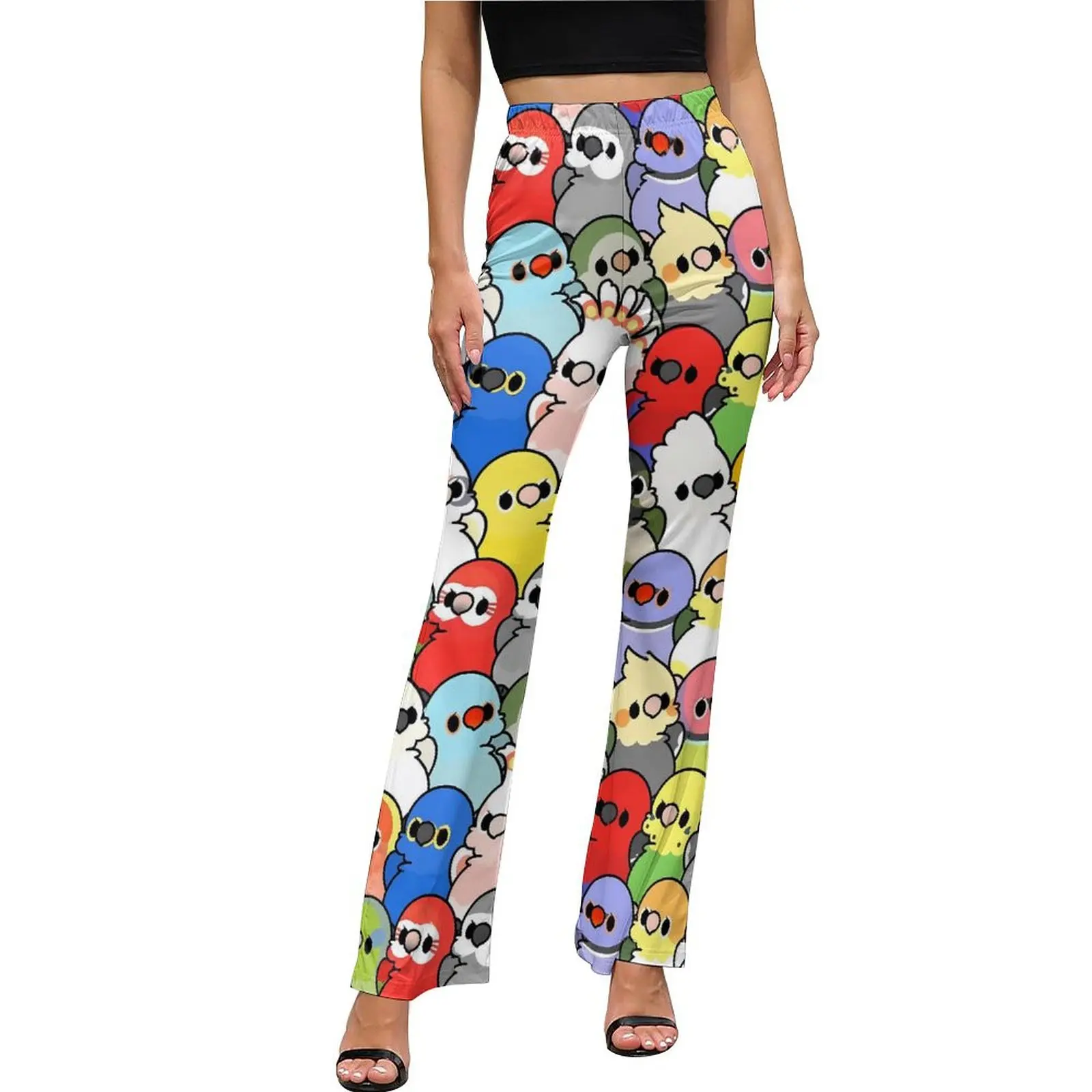 

Colorful Bird Casual Pants Female My Birdness Slim Street Wear Flared Pants Autumn Office Custom Trousers