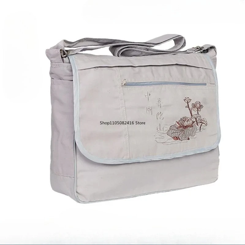 لوازم البوذية القطن قماش حقيبة كتف شاولين الراهب حزمة الحقيبة بوذا الكونغ فو الهلال حزم #5