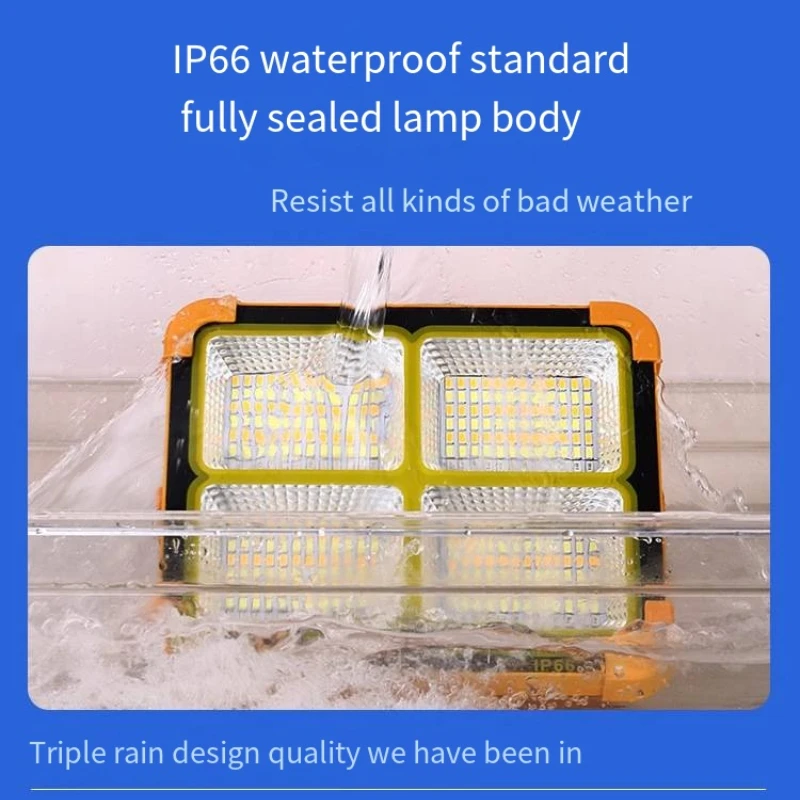 Superbright 1000watt Portable Camping Tent Lamp USB Rechargeable LED Solar Flood Light Outdoor waterproof Work Repair Lighting