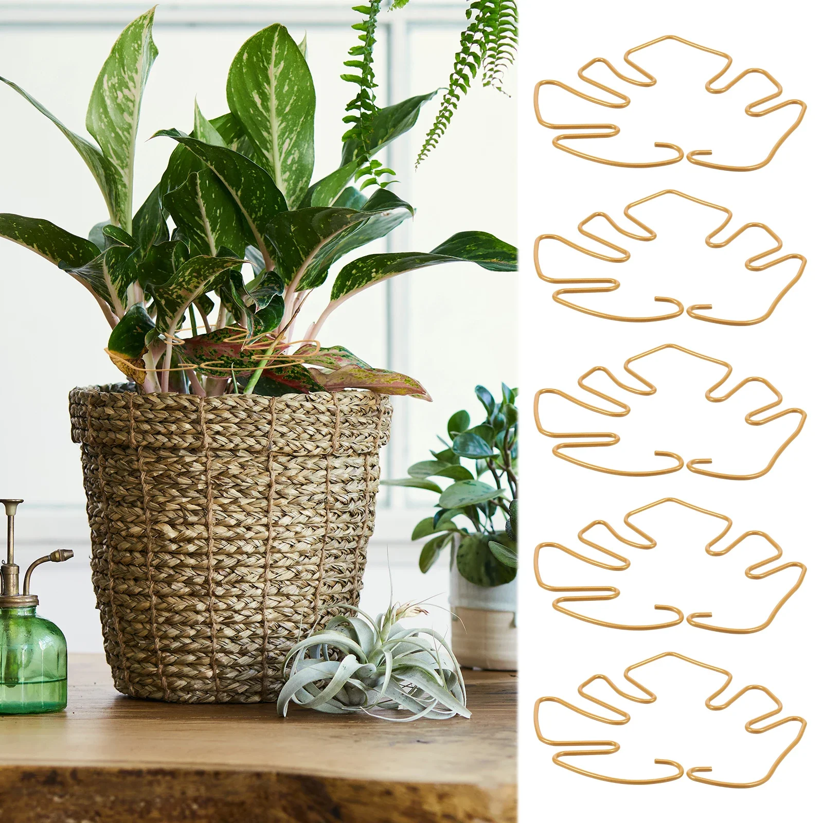 5Pcs Monstera Support Pole Plant Stem Fixing Stand Metal Balcony Bonsai Decorative Easy Installation Flower Fixing Pile Trellis