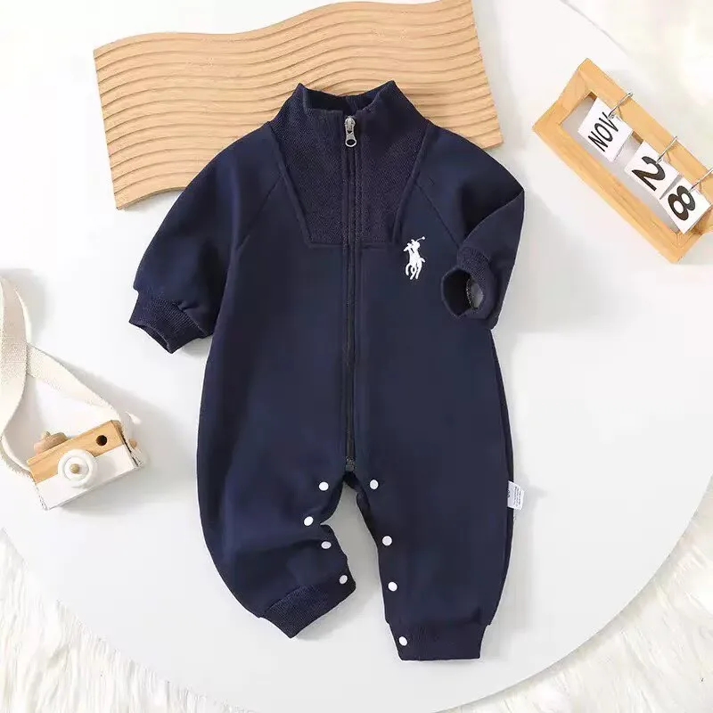 ملابس أطفال الرضع رومبير شتوي مبطن بالصوف مع سحاب سميك دافئ نمط المال القديم ملابس للفتيات حديثي الولادة Boys66-100