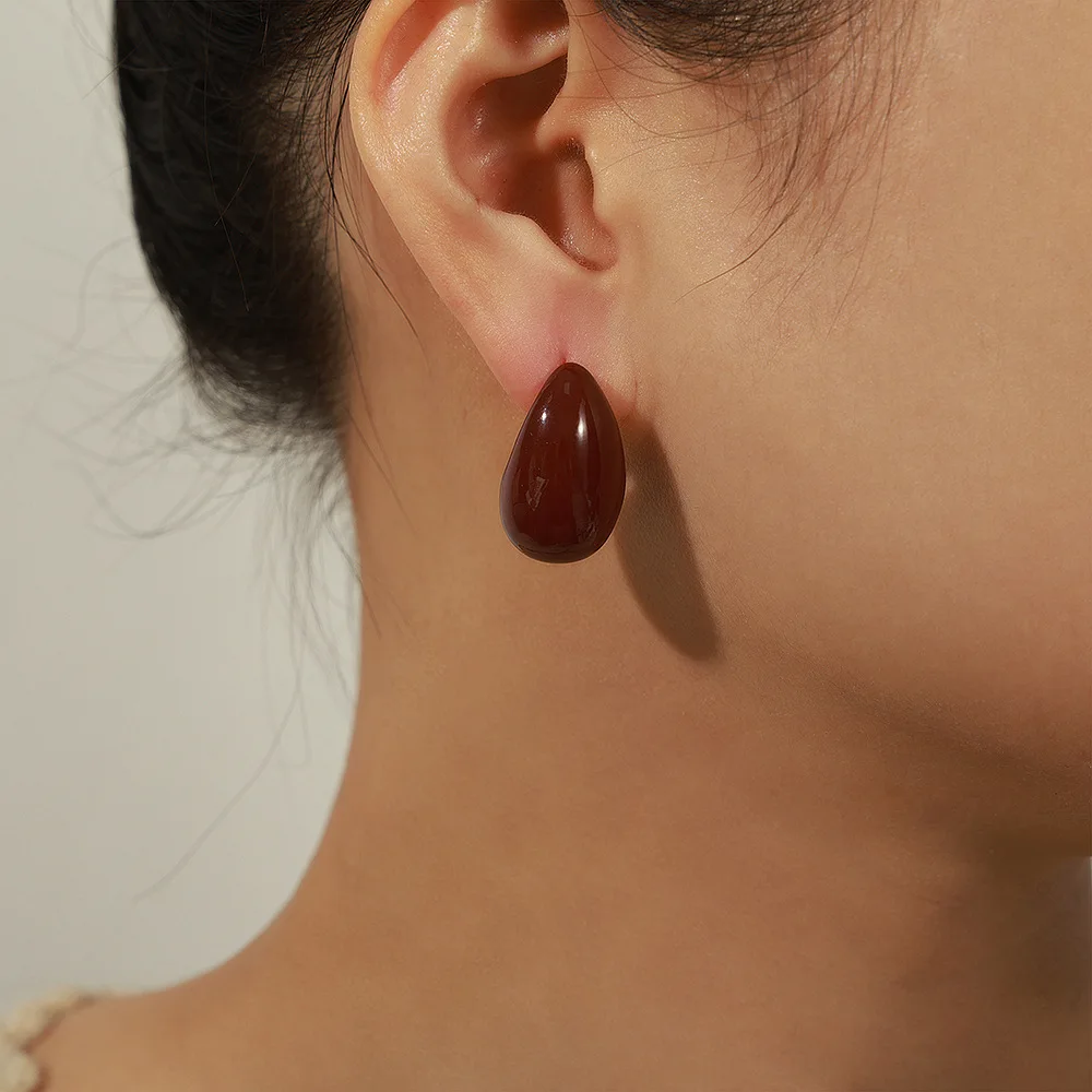 Drip Glaze Color Enamel Round Hollow Stereoscopic Ball Hoop Earrings 2024 Spring New Women Retro Party Earrings