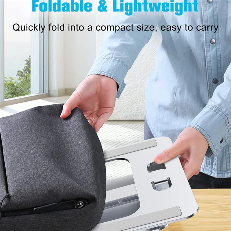 A11E-Ergonomic Laptop Stand, Adjustable Aluminium Alloy Desk Riser For Laptops