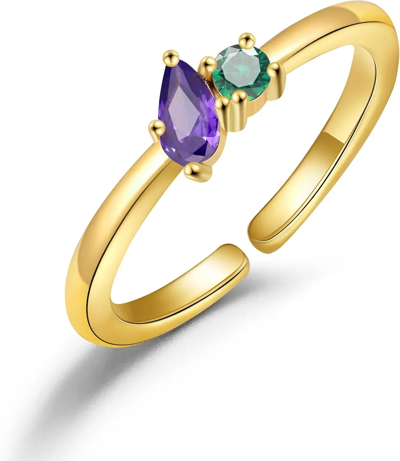 

Кольца с камнями по месяцам рождения для женщин, изящное кольцо с изумрудом и синими камнями, подарки на день рождения для мамы, кольцо с драгоценными камнями и фианитами для подростков, золотые кольца, которые не тускнеют