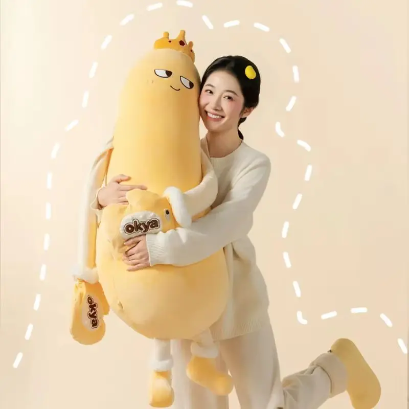 New Okya Mango King Sleeping Plush Patting Hugging Pillow Soothing Doll Squishy Tapping Tool Home Decoration Pillow