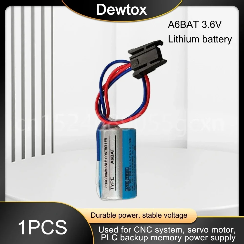 1PCS A6BAT 3.6V 1700mAh PLC Battery ER17330V Lithium Li-ion 2/3A Batteries for CNC System Servo