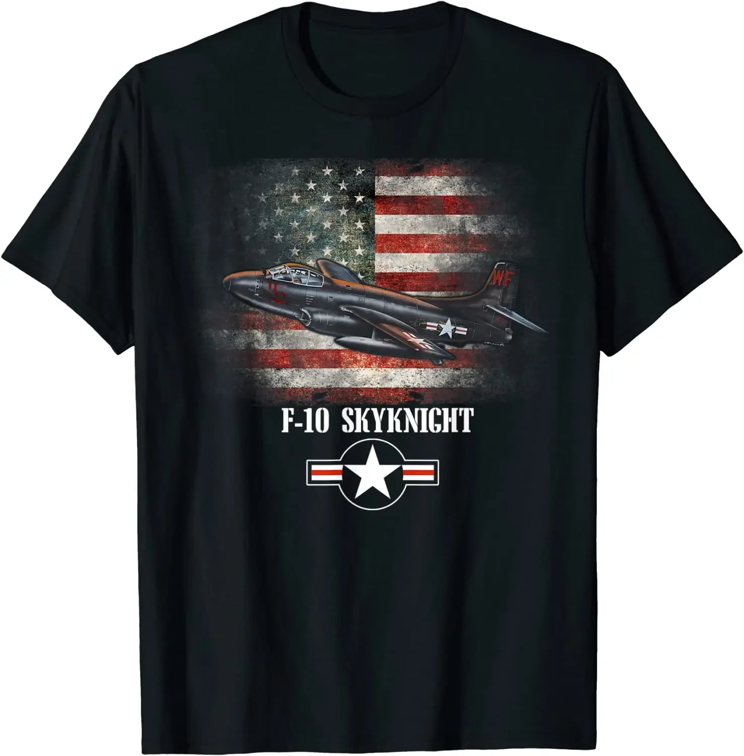 F3D/F-10 Skyknight Fighter American Flag Patriotic Gift T Shirt New 100% Cotton Short Sleeve O-Neck T-shirt Casual Mens Top