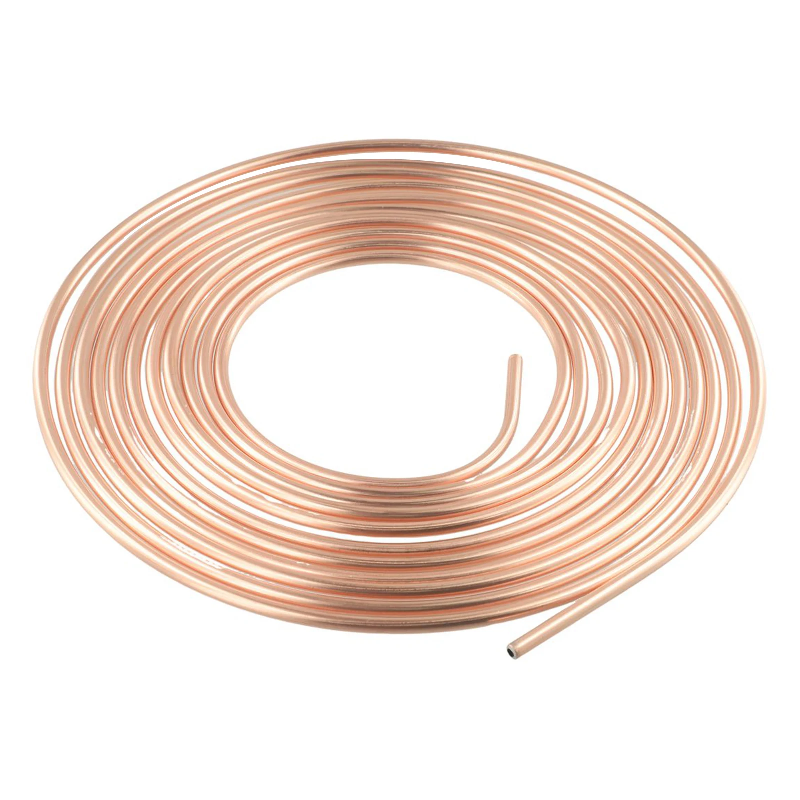 1 Set Car Roll Tube Coil Of 1/4 OD Copper Nickel Brake Pipe Hose Line Piping Tube Tubing Anti-rust With Tube Nuts 25ft 7.62m