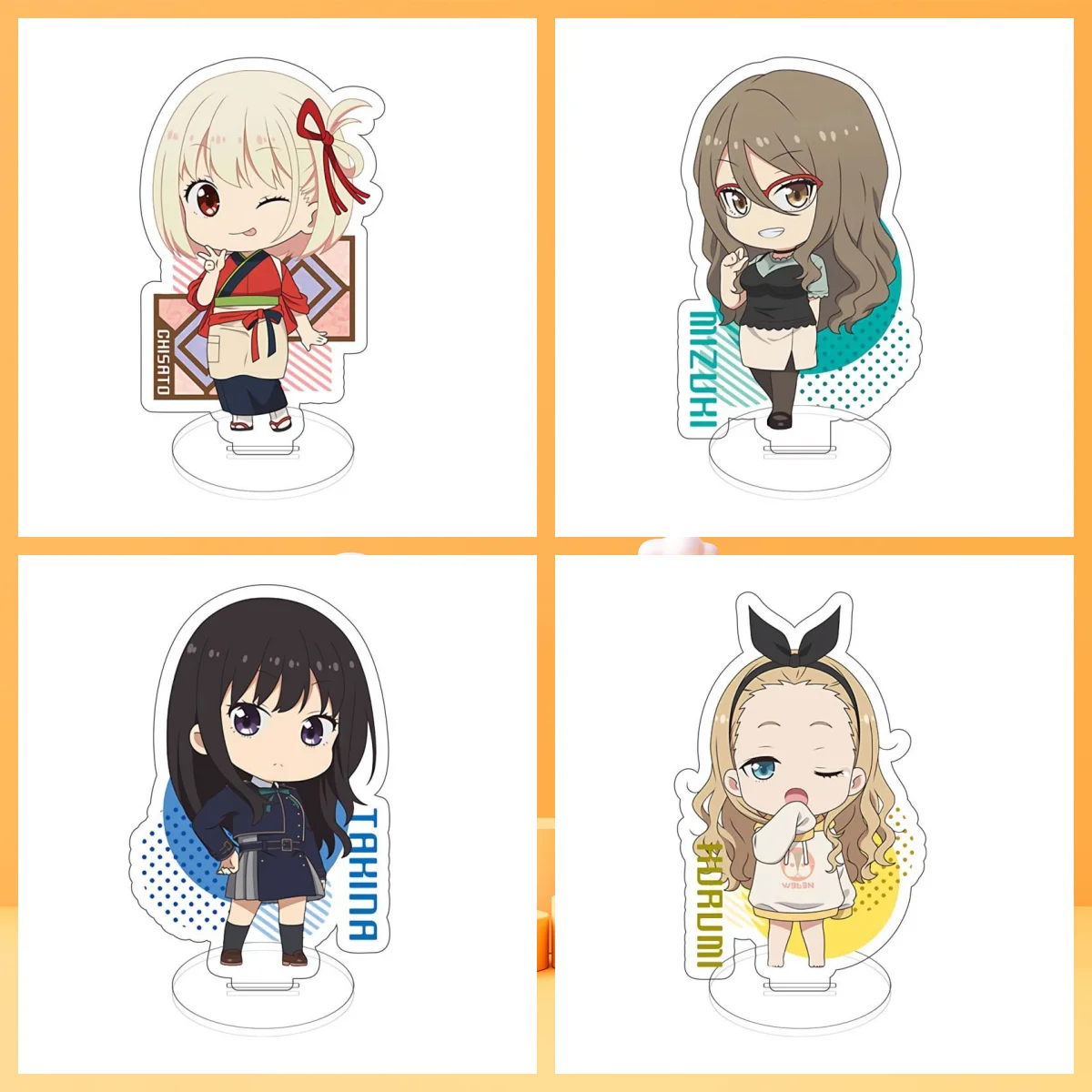 Anime Lycoris Recoil Acrylic 10cm Stand Model Plate Ornament Inoue Takina Chisato Nishikigi Figures Holder For Fans Gift
