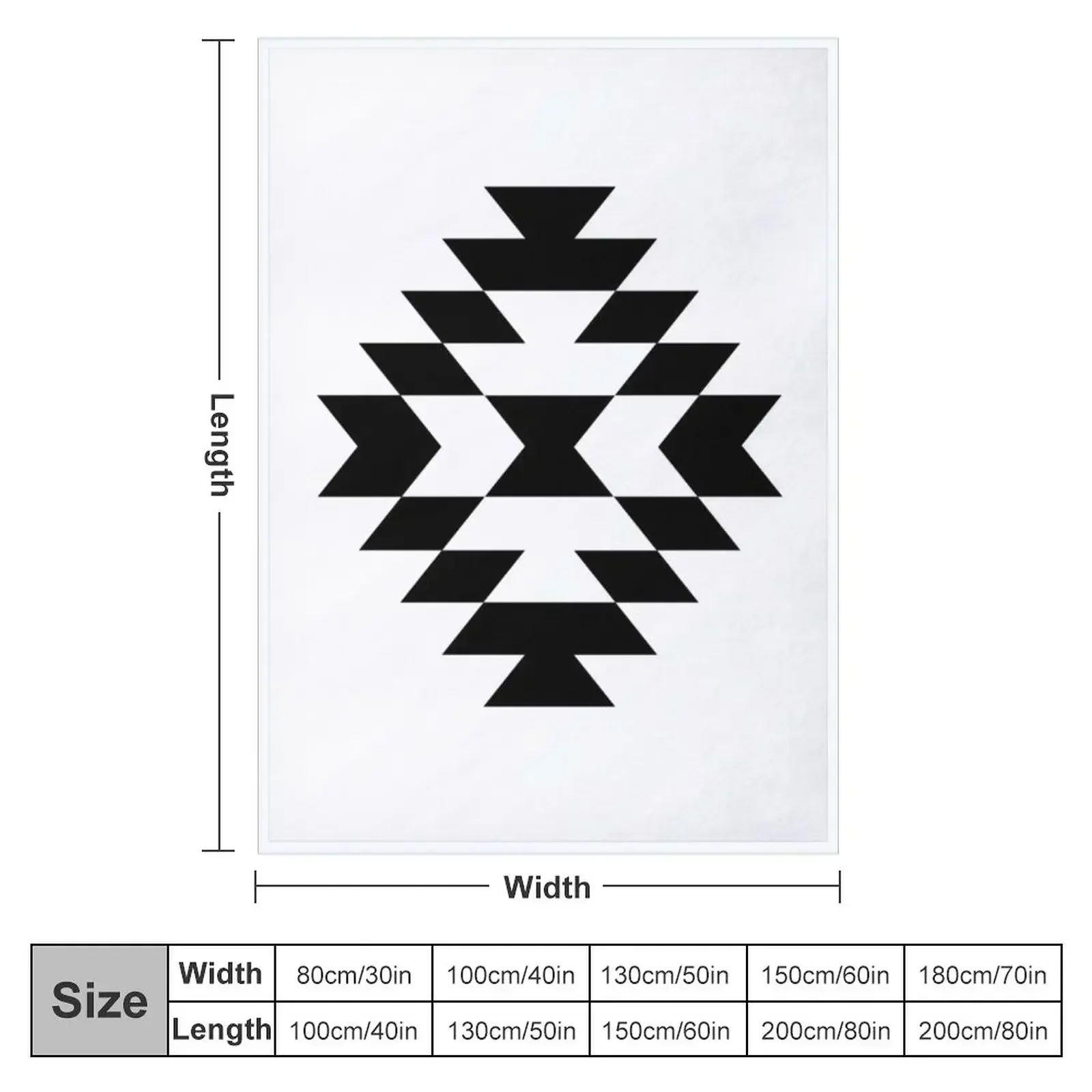 Aztec Stylized Symbol Black and White Throw Blanket christmas gifts Quilt Luxury St Kid'S for winter Blankets