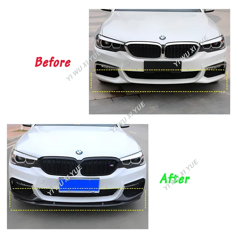 4 PCS Car Front Bumper Lip Splitter Spoile Spoiler For BMW 5 Series G30 G31 2017~2020 M Sport 520i 530i 540i M550i M550d Style