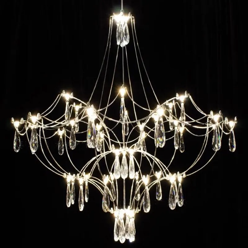 Modern Crystal Led Pendant Lights Living Room Dining Bedroom Hanging Lamp For Ceiling Firefly Lustre
