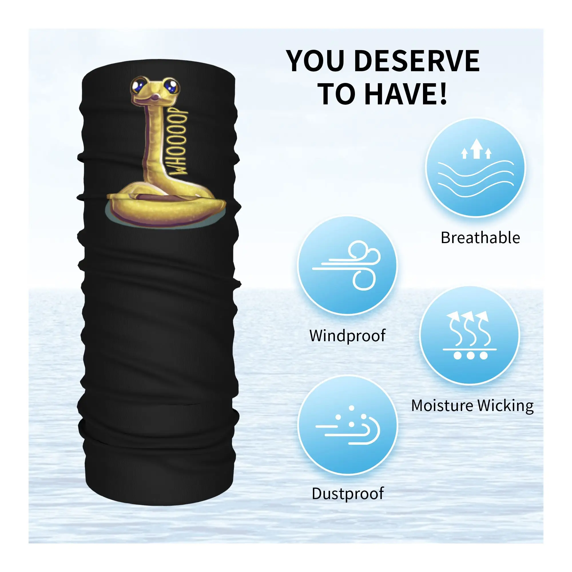 Whooping الأفعى باندانا الرقبة الجراب المطبوعة وشاح سحري متعدد الوظائف ركوب الدراجات وشاح ركوب للجنسين الكبار الشتاء