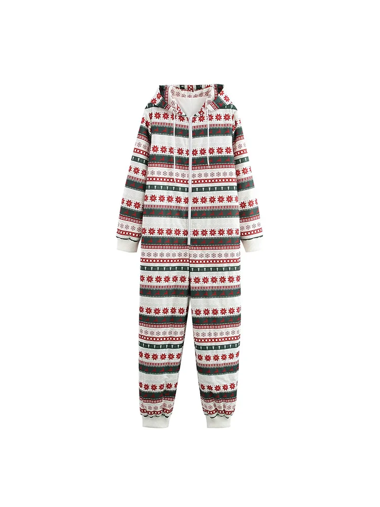 

European-style new women's fashion, versatile, elegant, classic Christmas print loose-fitting jumpsuit/cotton coat
