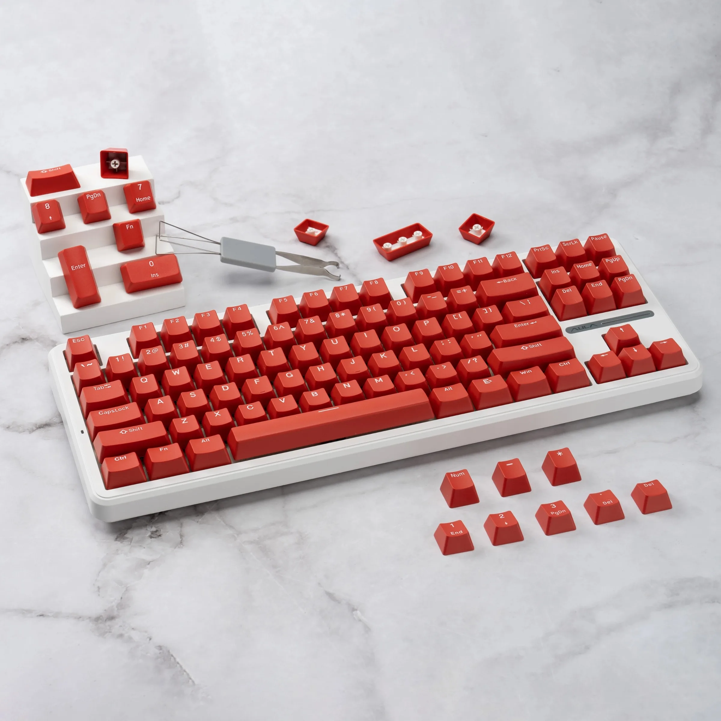 114 Keys Classic Red Keycaps Double Shot PBT Keycaps OEM Profile for Cherry Gateron MX Switches Mechanical Gamer Keyboard