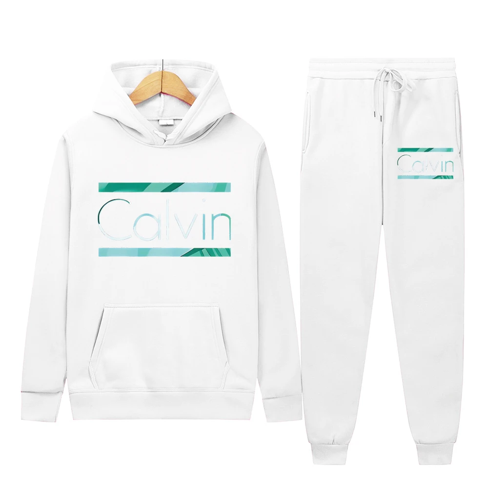 

Retro distressed checkerboard print men's hoodie set for autumn and winter