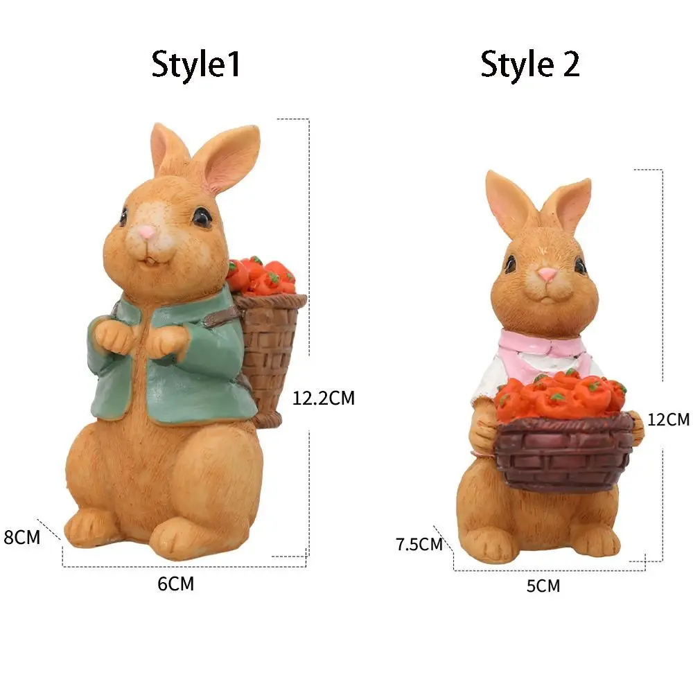 Nordic Stil Harz Kaninchen Figur Cartoon Niedlichen Tier Skulptur Handwerk Kreative Hase Statue Auto