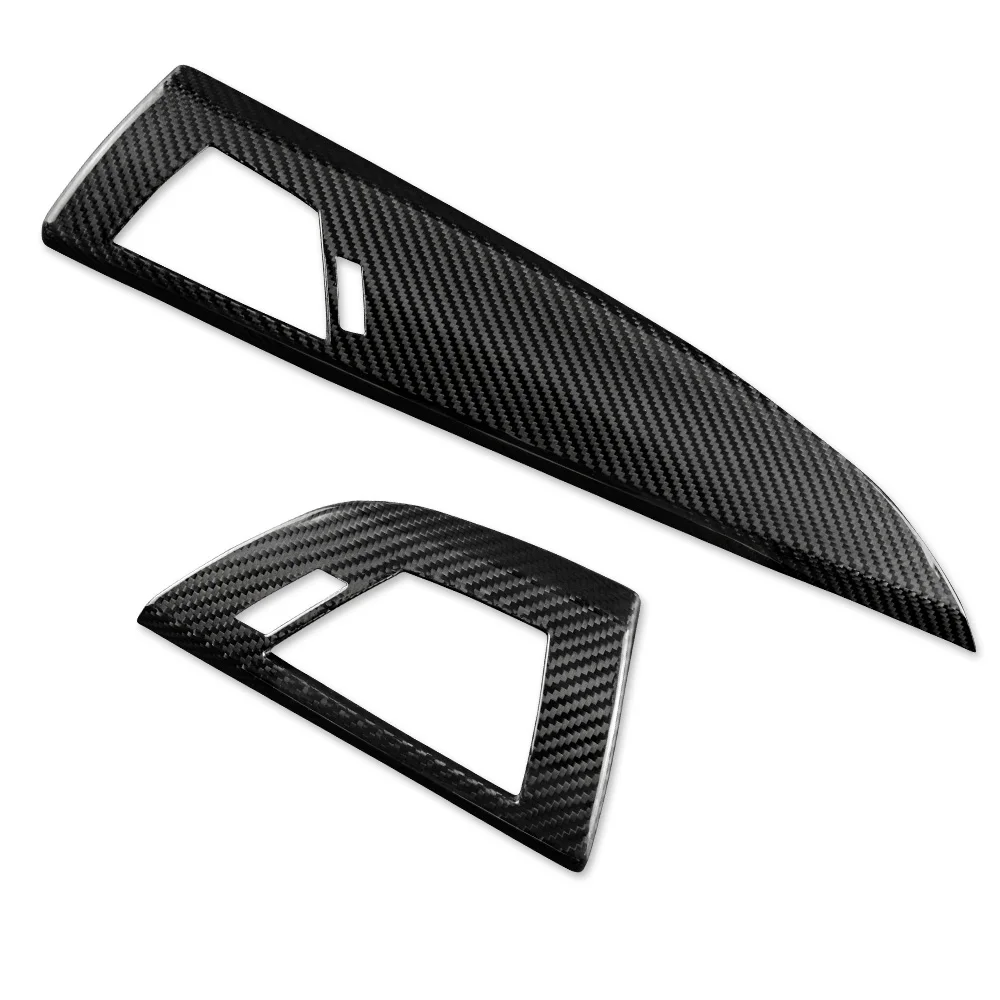 Hard Dry Carbon Fiber For BMW F20 F21 F22 1 2 Series 2012 2013 2014 2015 2016 Car Dashboard Panel Air Outlet Sticker LHD RHD