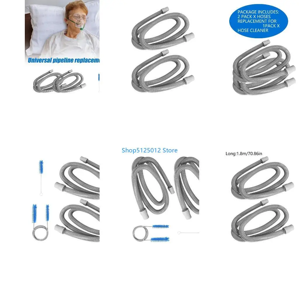 G8TC Pack of 2 Universal Tubing Replacements 6 Foot Long Hoses with Cleaning Brush Suitable for Various Machines POE Texture