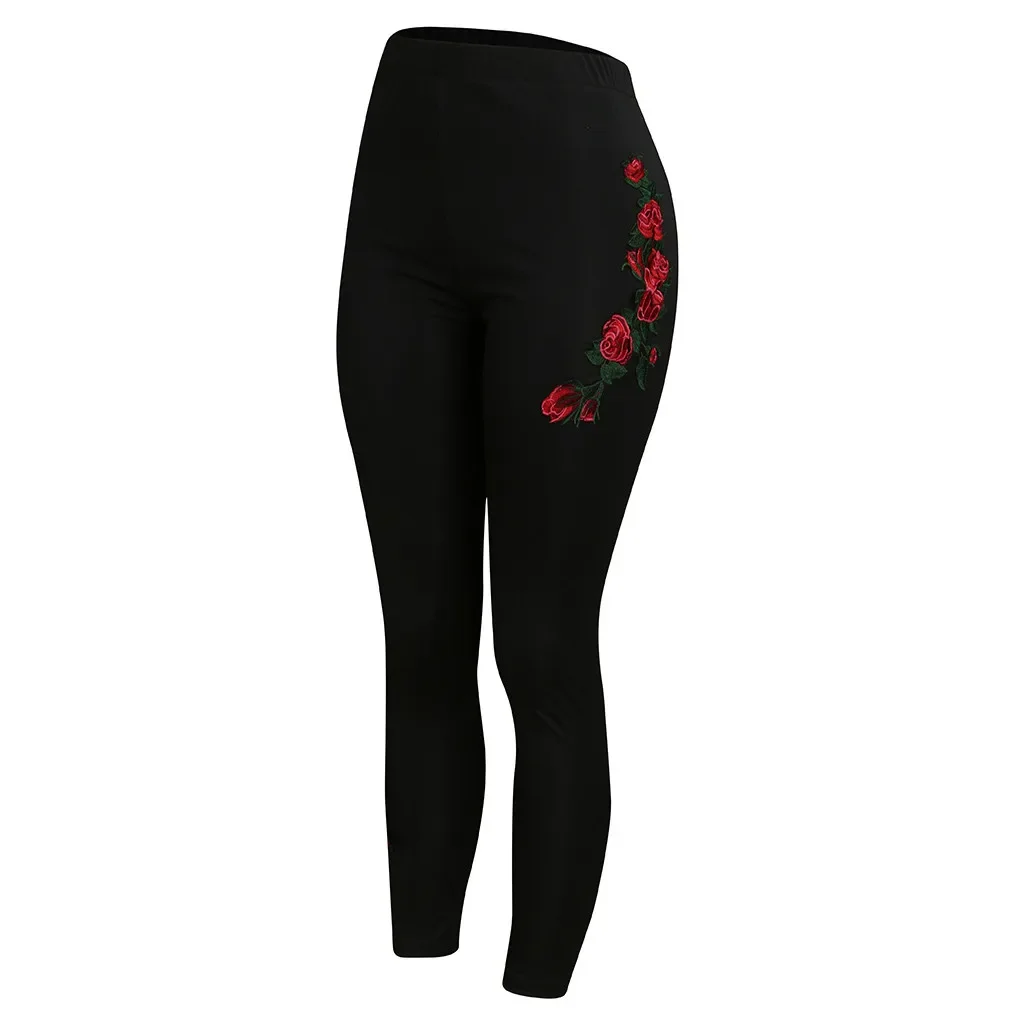 Mallas cálidas de talla grande para mujer, pantalones bordados de cintura alta, ropa de calle, 5XL, Otoño e Invierno