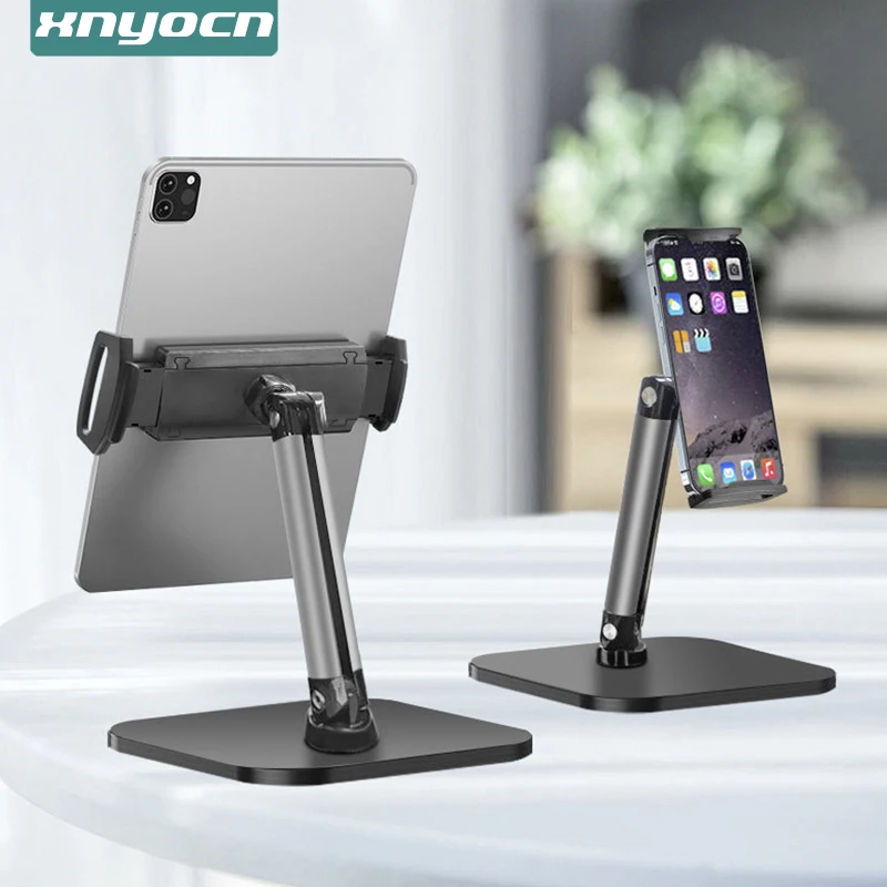 

Foldable Tablet Stand Two Shaft Design Multi Angle Adjustable Tablet Support Desktop Aluminum Hands Free Mobile Phones Holder