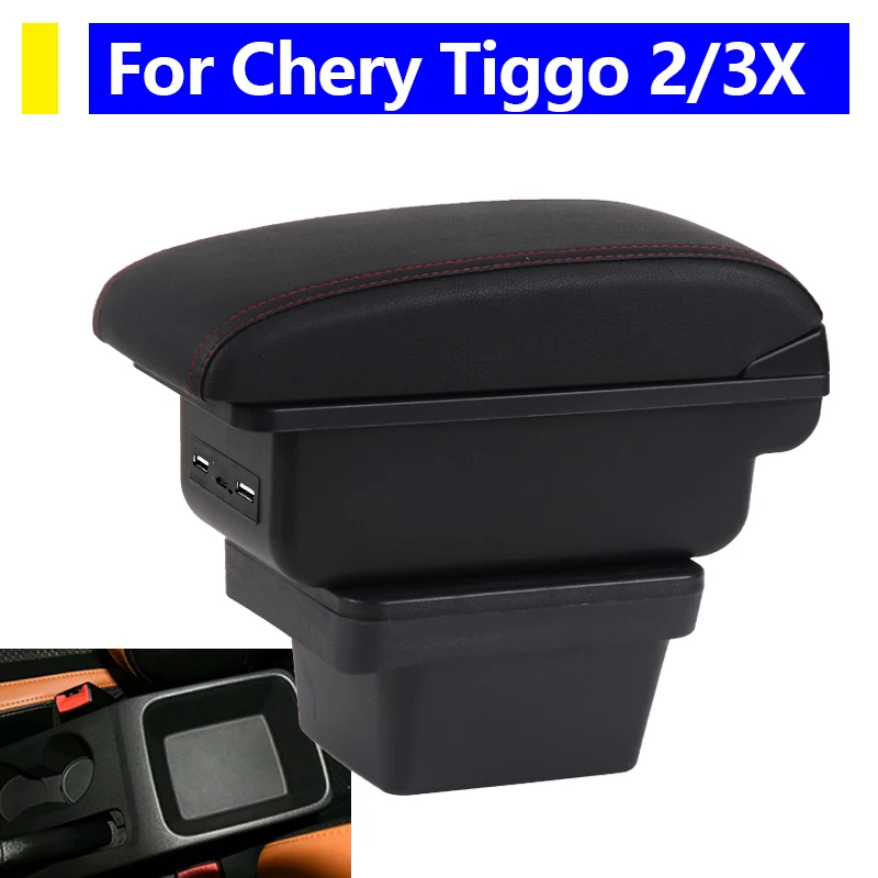 

Armrest For Chery Tiggo 2 For Tiggo 3X interior center console storage box black organizer car accessories Easy installation