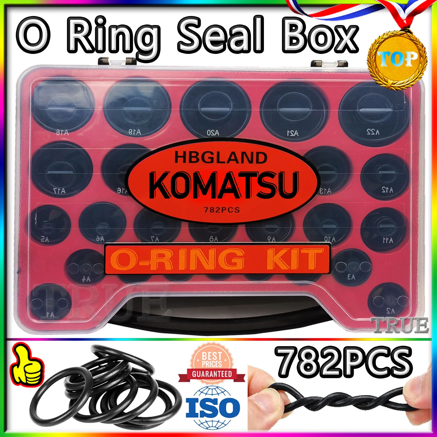 For KOMATSU 782 PCS  Oil Seal Box General Sealing Repair Kits Excavator Hydraulic Cylinder Nitrile Rubber Gaske NBR Mend Oil Nok