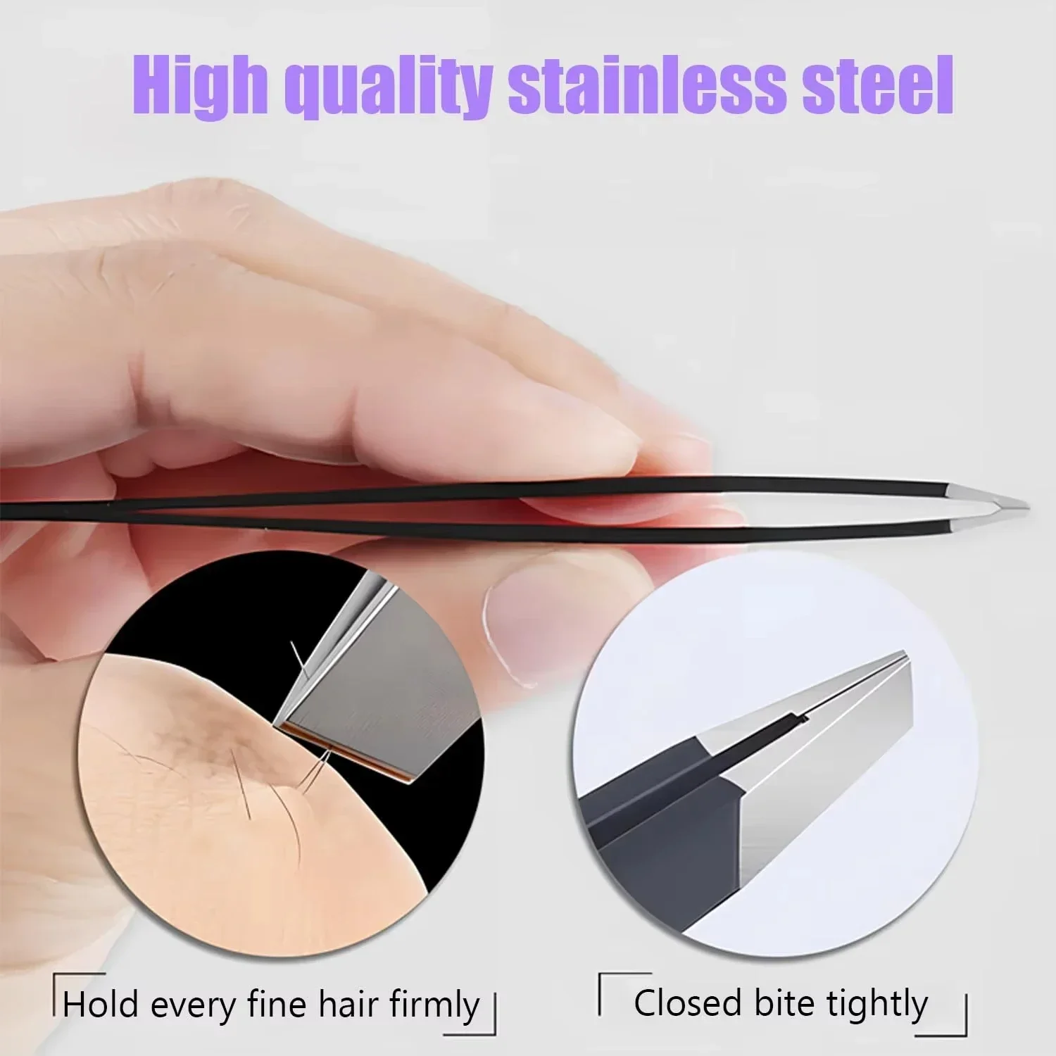 3pcsPremium Stainless Steel Eyebrow Tweezers Set - Precision Sharp Flat/oblique/pointed Tweezers Eyelash Beginner Makeup Tool