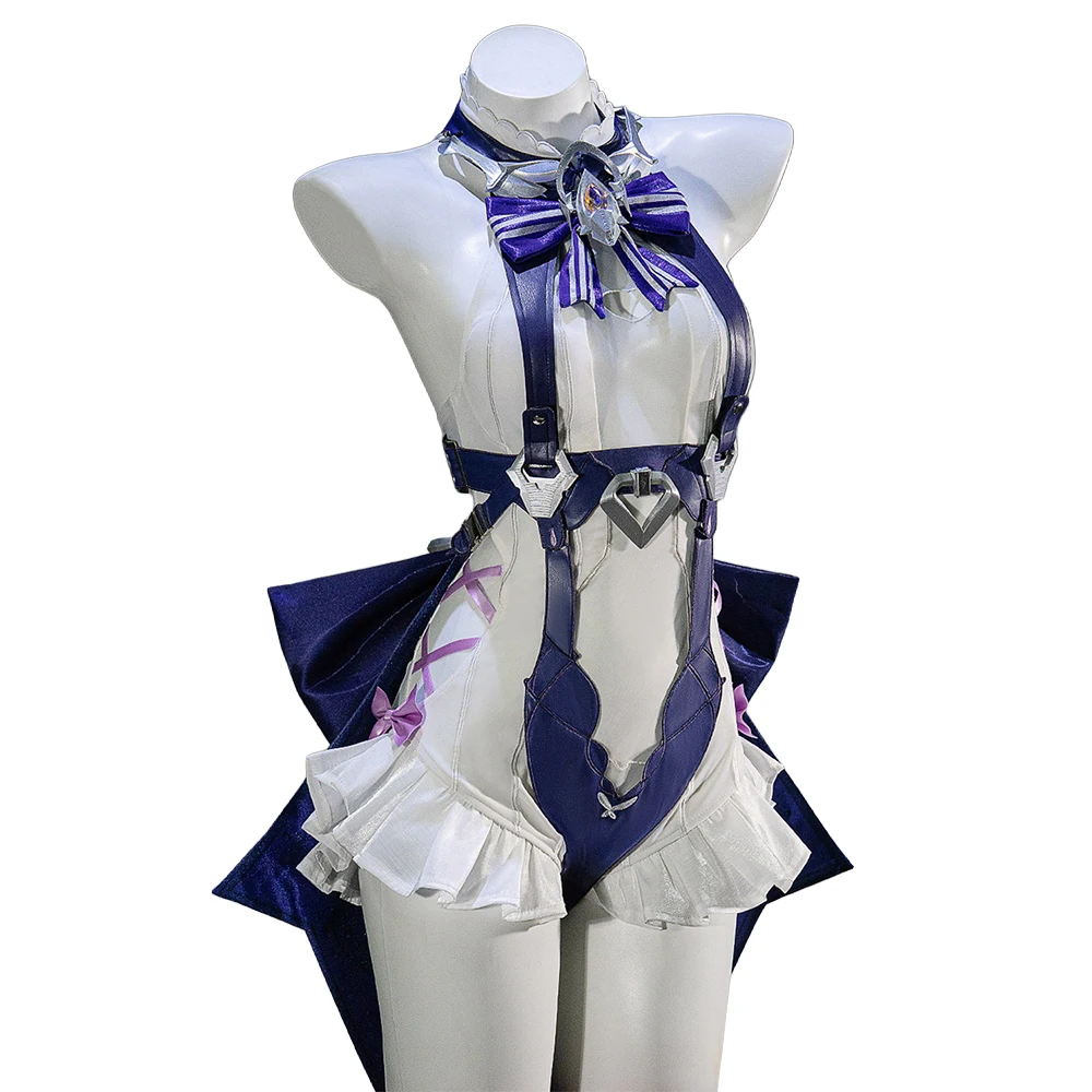 Vivian Banshee Cosplay Costume Game Zenless Zone Zero 2026 ZZZ VVA Vivian Swimsuit Sexy Purple Dress Cosplay view 6