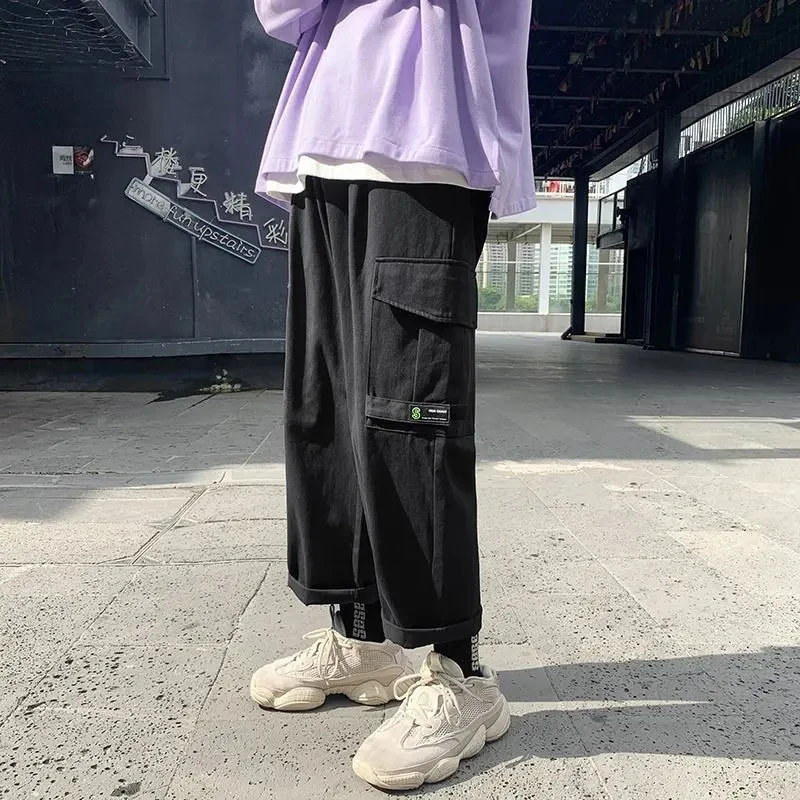 

Harajuku Sweatpants Men Hip Hop Cargo Pants Spring Autumn Korean Straight Casual Trousers Streetwear Loose Pantalon Homme