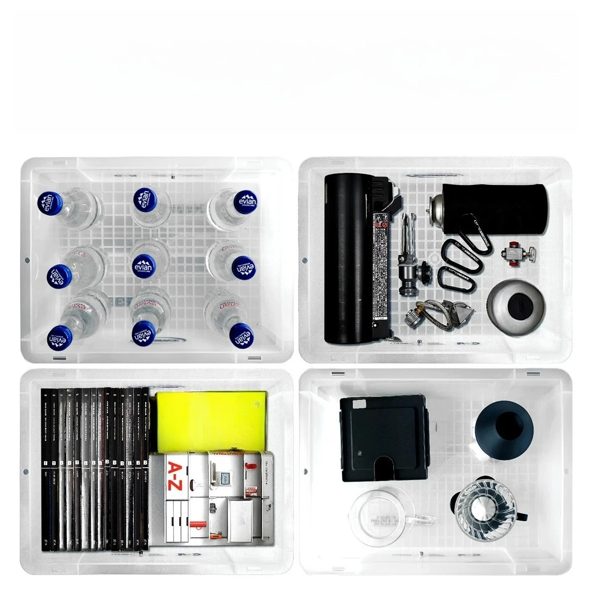Transparent storage box Camping car home stacked side open industrial wind storage box Finishing box