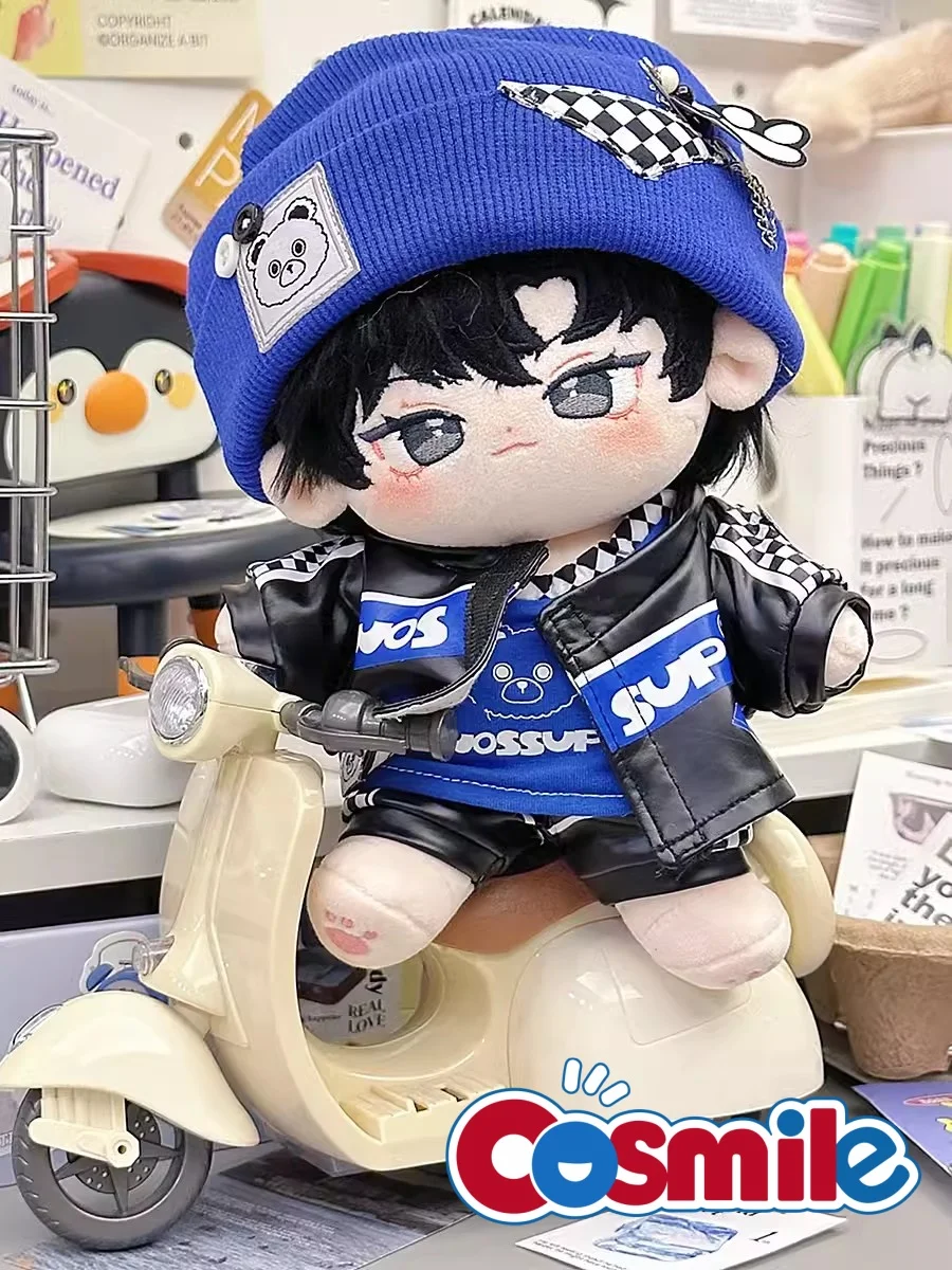 Cosmile Bear Biker Jacket Cool Guy Costume For 20cm Doll Toy Handsome Clothes Costume Cosplay Cute Fan Gift C