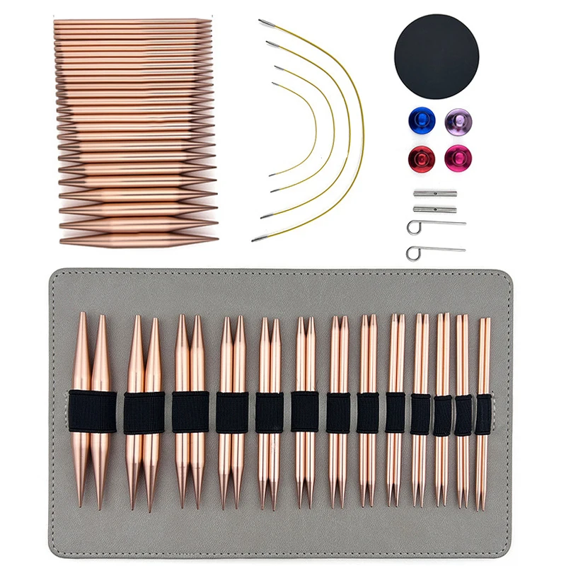 

Aluminum Circular Knitting Needles Set Interchangeable Crochet Hooks Knitting Accessories Weaving Yarn Knitting Needle Kit