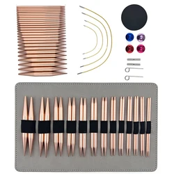 Aluminum Circular Knitting Needles Set Interchangeable Crochet Hooks Knitting Accessories Weaving Yarn Knitting Needle Kit