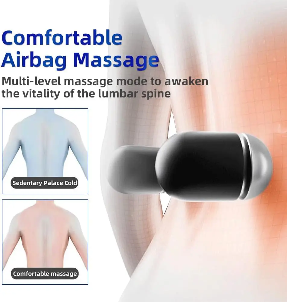 3 in 1 Back Massager, Lumbar Support Pillow, Triple Fusion Back Massager for Pain Relief Deep Tissue
