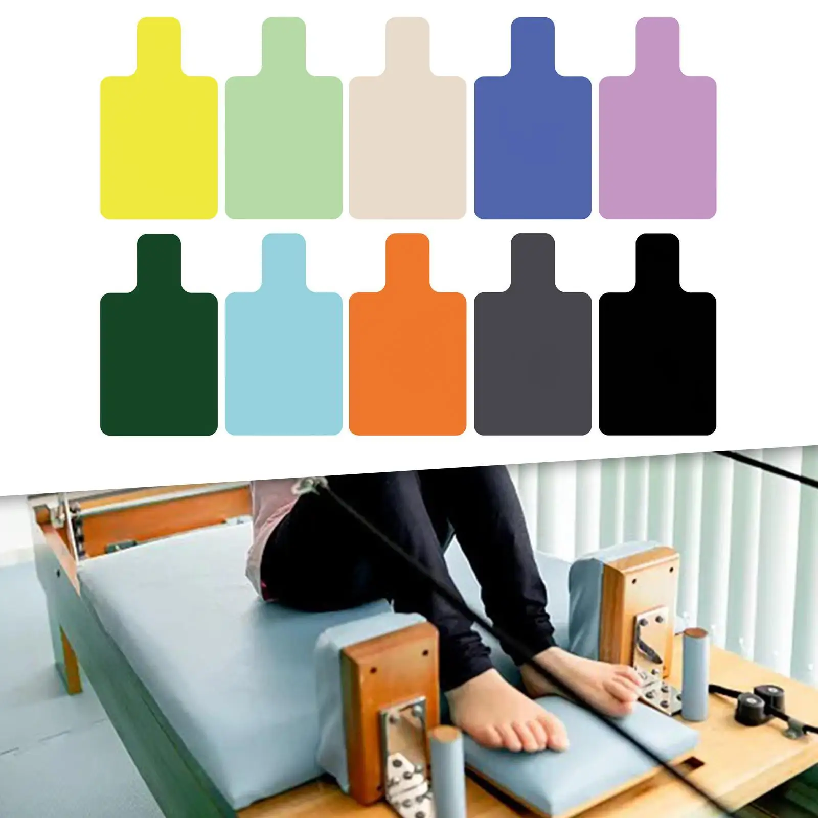 

Pilates Reformer Mat Yoga Mat Lightweight Sweat Absorbing Black Rubber Backing