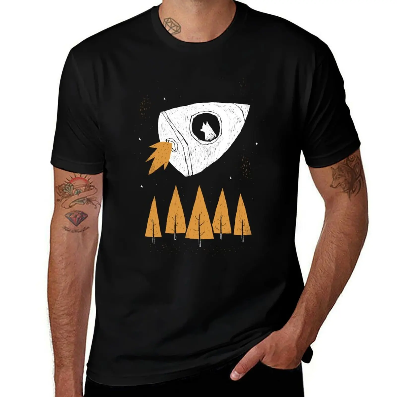 

laika T-Shirt t shirts for man cotton soft man t shirt luxury black cotton t-shirt plain for man package T-Shirt