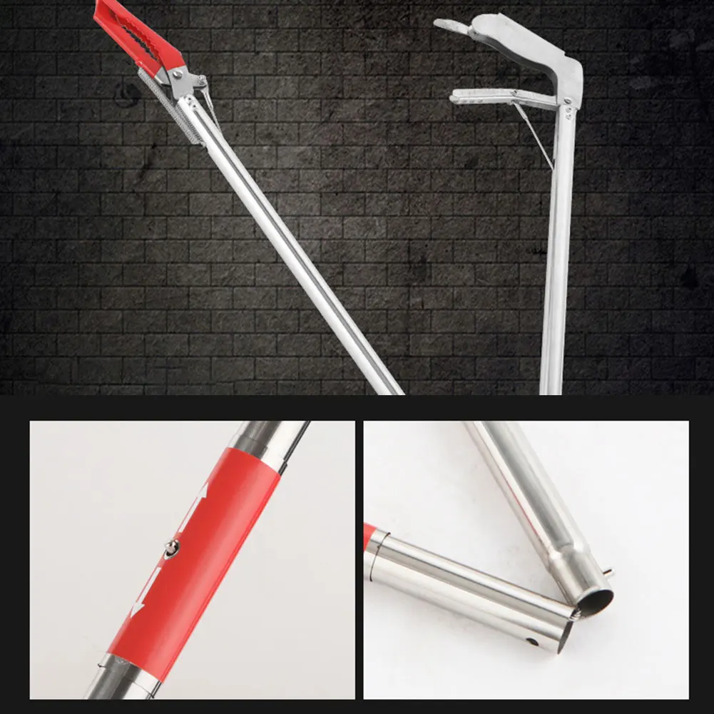 1.5 متر طوي ثعبان ملقط ثعبان الماسك تونغ واسعة الفك الفولاذ المقاوم للصدأ الزواحف المنتزع أداة ثعبان هوك الماسك لوتش القمامة كليب #5