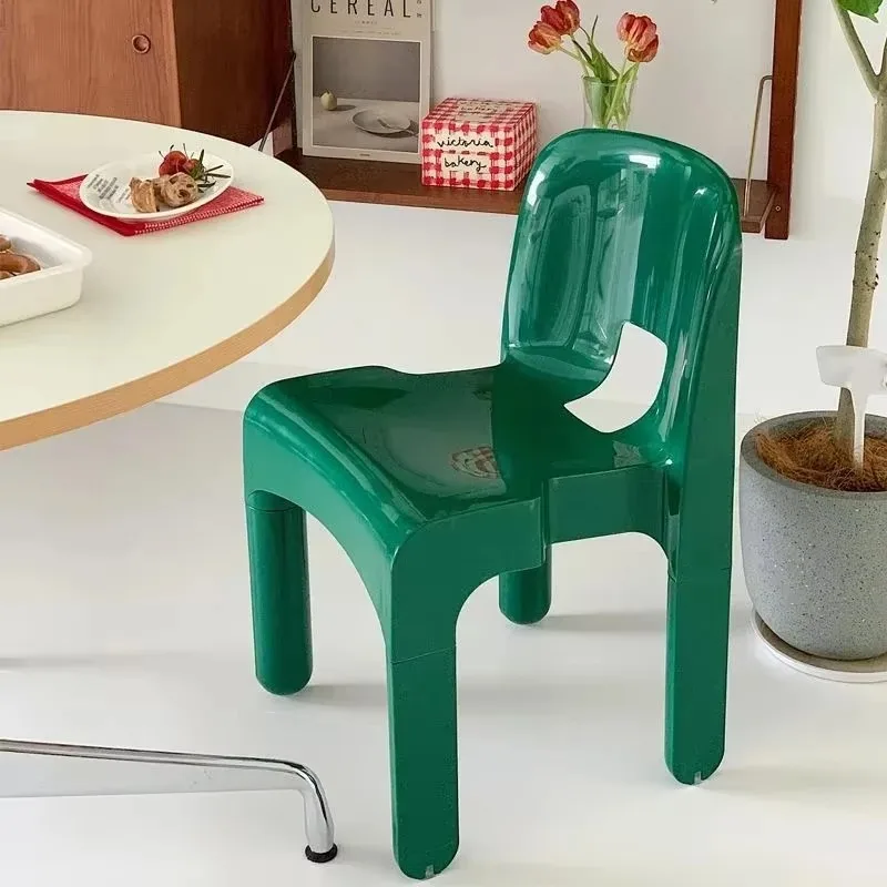 Medieval Stackable Plastic Dining Chair, Designer Backrest Chair for Coffee Shop & Living Room