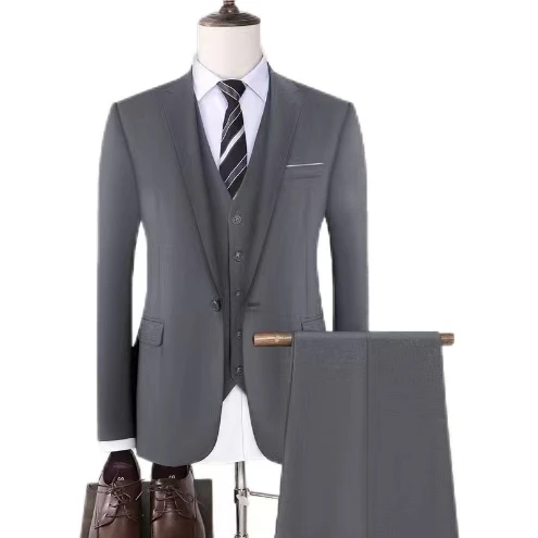 Style hommes printemps été costume formel ensemble de trois pièces pour les événements de mariage et de travail