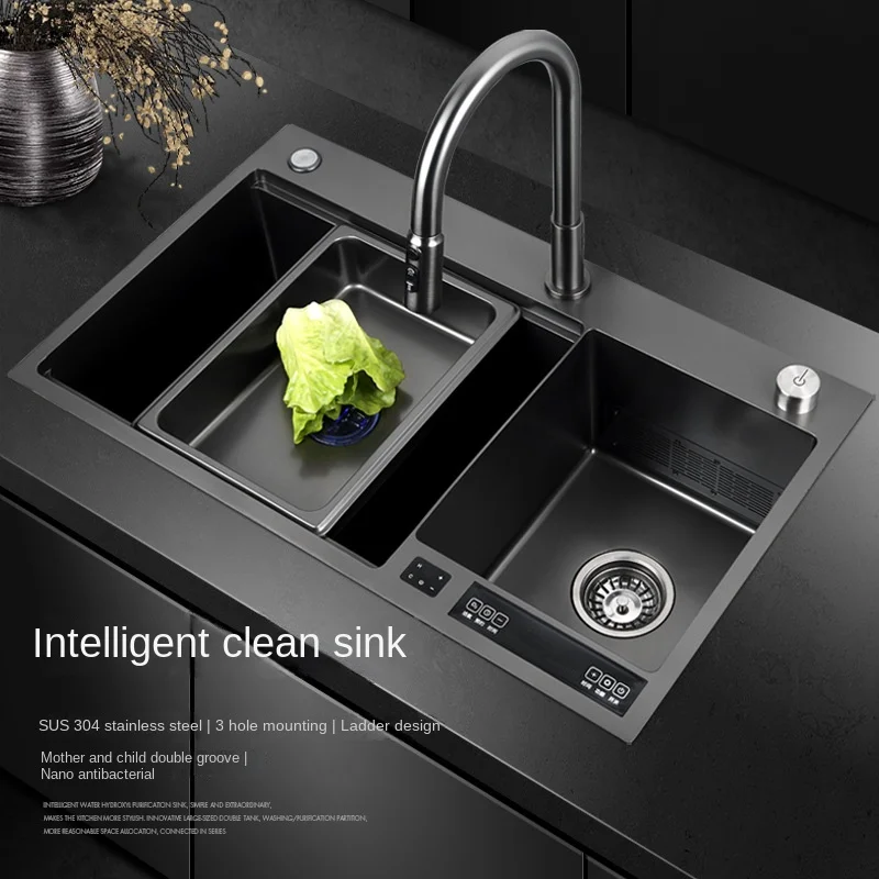 

Intelligent Nano Coating Sus304 Purification Sink Ultrasonic Induction Pull-out Faucet