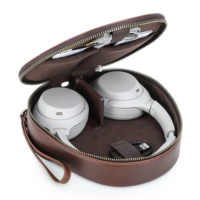 Replacement cowhide Storage Bag for SONY WH-1000xm4/xm5 Headphones