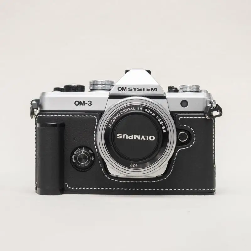 New for Olympus OM-3 handle leather case; om3 camera bag protector; OM3 genuine leather wrist strap shoulder strap